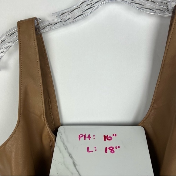 NEW Abercrombie women’s faux leather corset crop top size S brown - Picture 12 of 12